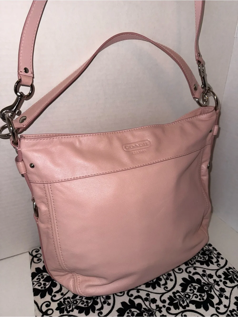 Coach Zoe Blush Pink Leather Crossbody Bag/Hobo - Picture 2 of 8